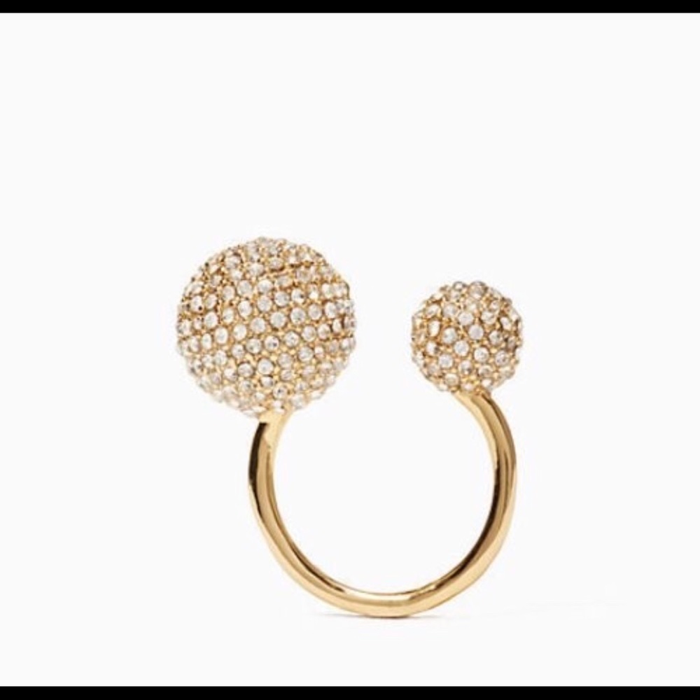Kate Spade Bling Ring it up Ring NWT (Gold/Clear)